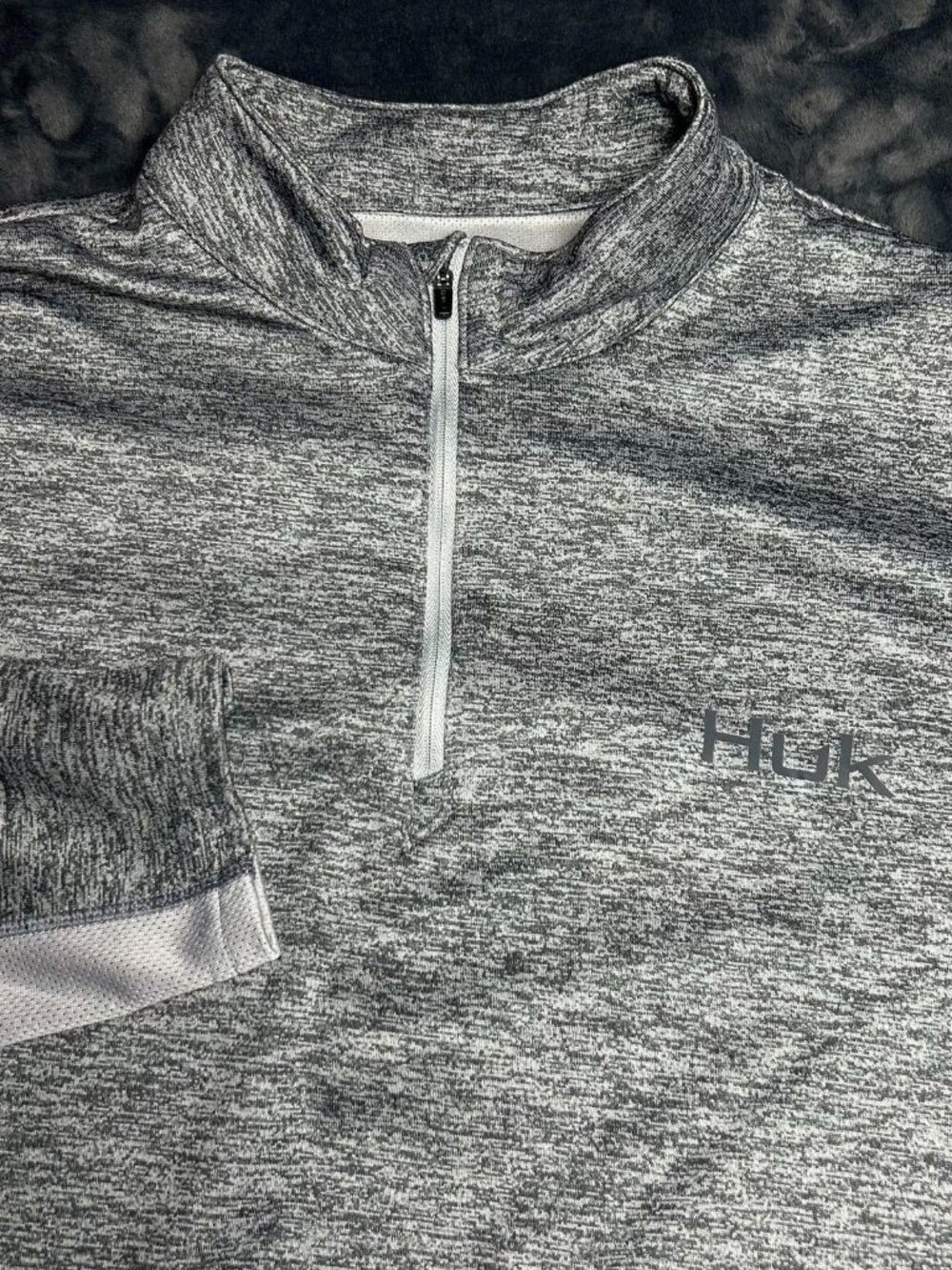Huk Quarter Zip Performance Pullover Xl Gray Heather